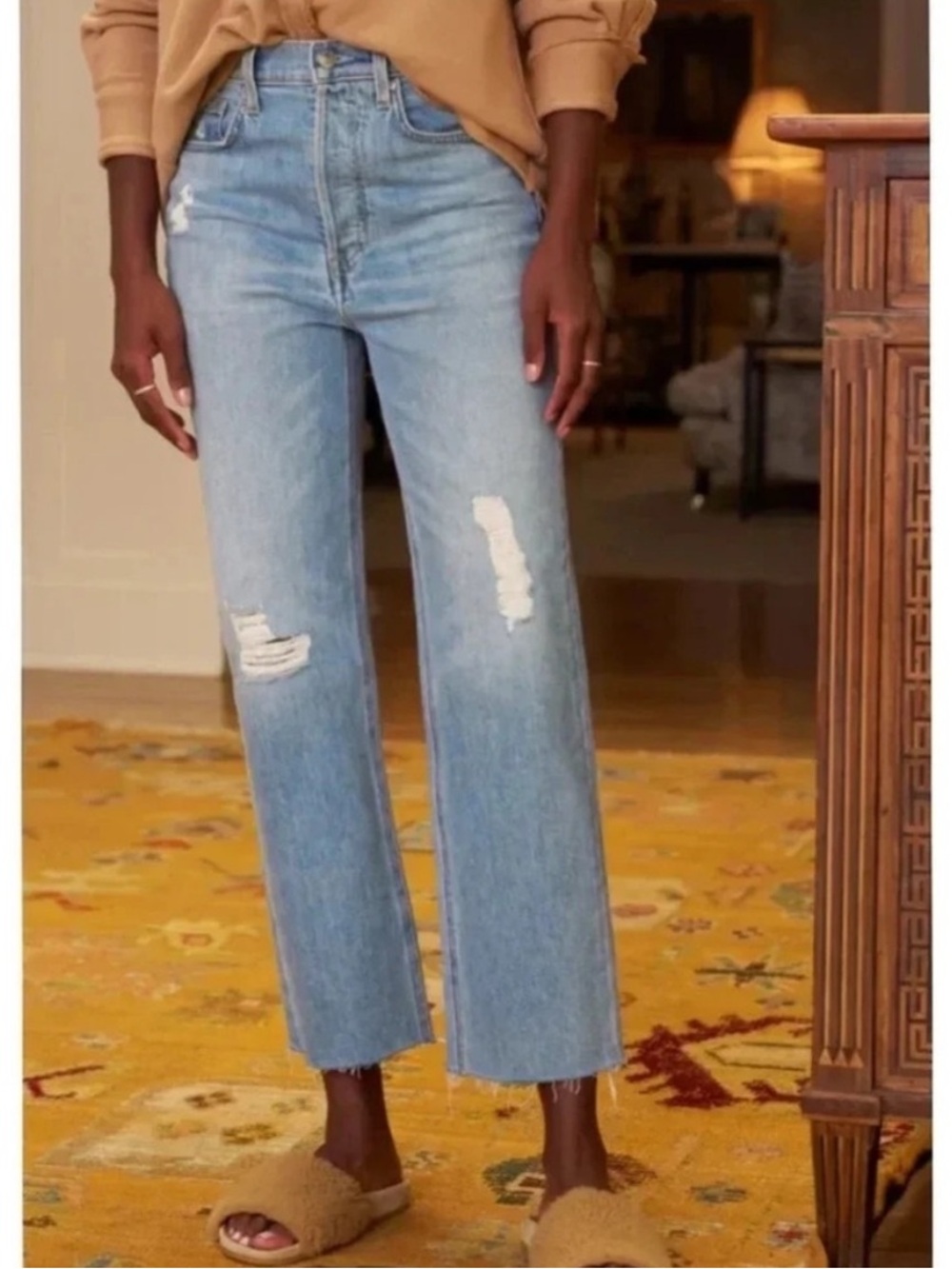 Frank & Eileen Monaghan Distressed Straight Jeans